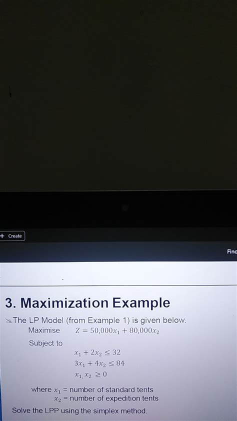 Image result for LP Maximization Problem Example Simplex