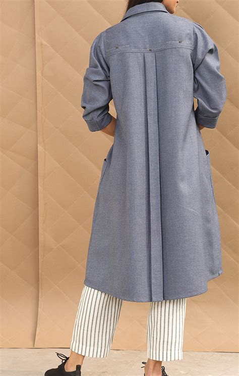 Yonder Blue Shift Wool Twill Tunic – Ihaworld