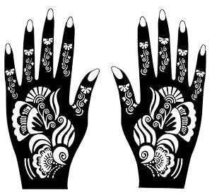 Aspire Heena Mehandi, Mehendi Tattoo Stencil Sticker Pack of 2 Pcs for ...