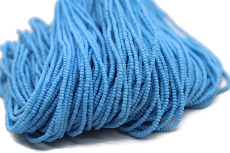 13/0 Preciosa Seed Beads, Blue Opaque, 1/3/5 Hanks, Czech Seed Beads ...