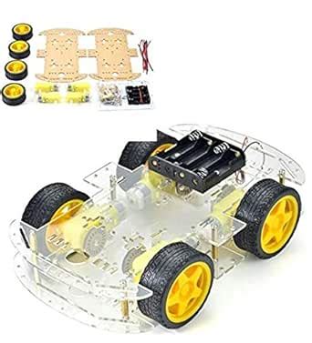 Quad Store 4WD Car Chassis for Smart Robot car kit : Amazon.in: Toys ...