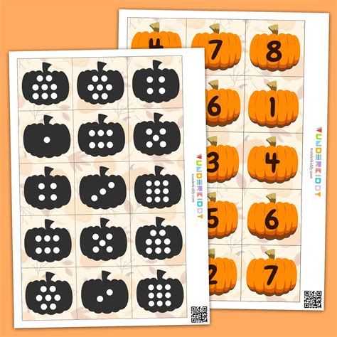 Printable Pumpkin Photo Counting Numbers 1-10 Activity for Kids