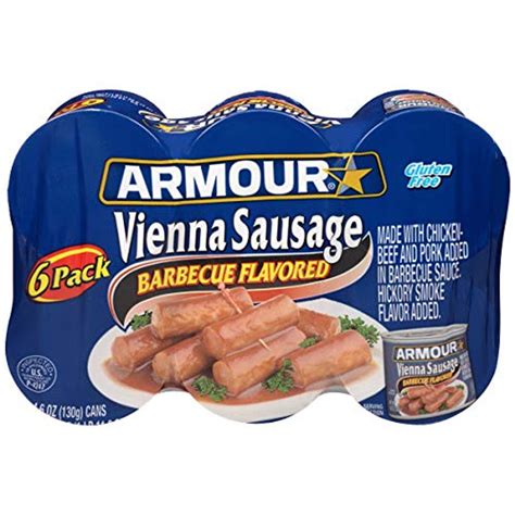 Armour Star Vienna Sausage Barbecue Flavored Canned Sausage 4.6 OZ Pack ...
