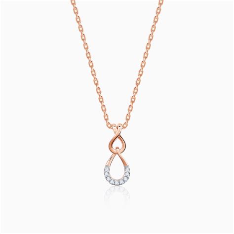 Rose Gold Twinkling Drops Diamond Pendant – Heer by GIVA