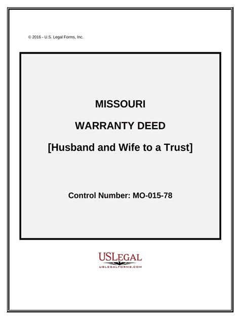 Missouri Warranty Deed - Fill Out, Sign & Share Online | pdfFiller