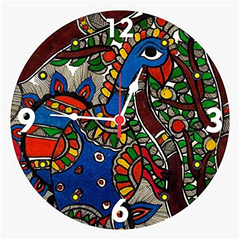 Buy Jikraa Attractive Madhubani Sublimation Print Wall Clock ...