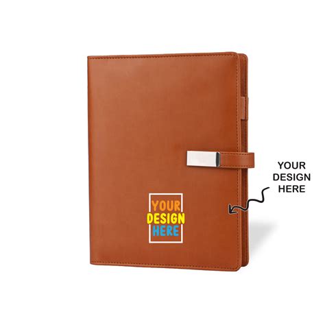 Personalized Brown or Tan Notebook Diary Power Bank | Corporate Gifting ...