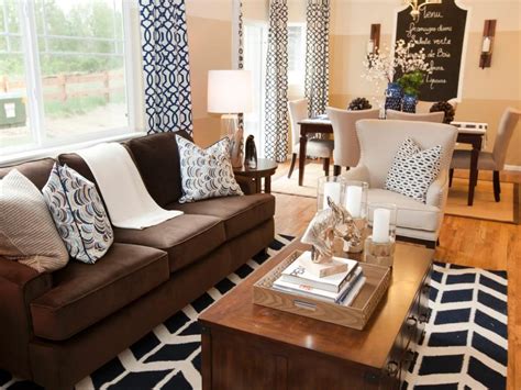 brown white and black living room