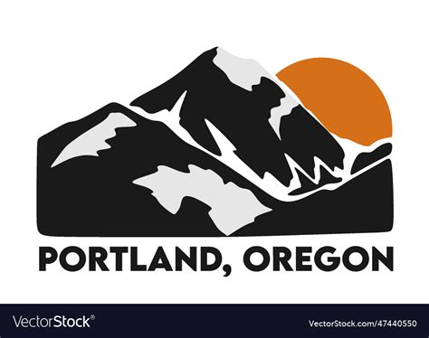 Portland oregon with beautiful view Royalty Free Vector