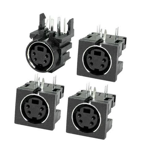 OROOBA® 4 Pcs PCB Mounting 4 Pin Female S Jack DVD Mini Din Sockets ...