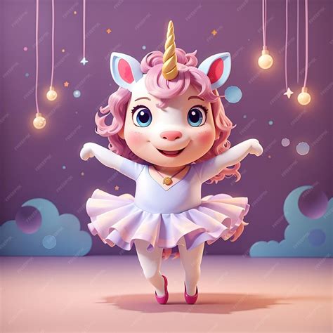 Cute unicorn dancing ballet cartoon vector icon illustration animal ...