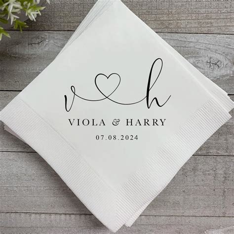 Amazon.com | Evamall Custom Napkins Wedding, Personalized Wedding ...