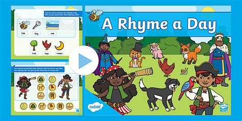 A Rhyme a Day PowerPoint | Daily Rhyme Words | Twinkl | EYFS