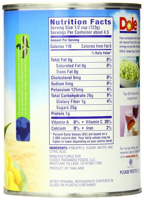 Pineapple Dole Whip Nutrition Facts at Gladys Burgess blog