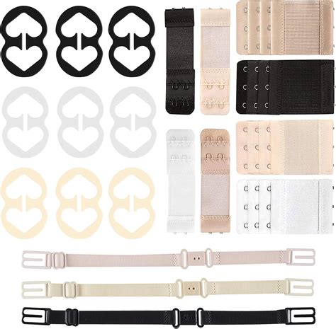 Auliuse Bra Straps 20 PCS Bra Strap Clips Set Adjustable Bra Cross Back ...