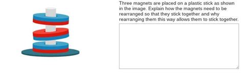 Three magnets are placed on a plastic stick as shown in the image ...