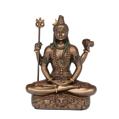 Buy AONA Lord Shiva in Dhyana Mudra Idol Decorative Showpiece - (Brass ...