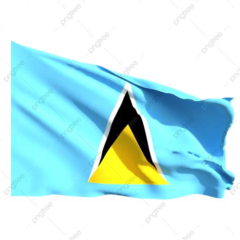 Lucia Clipart Transparent Background, Saint Lucia Flag Waving, Saint ...