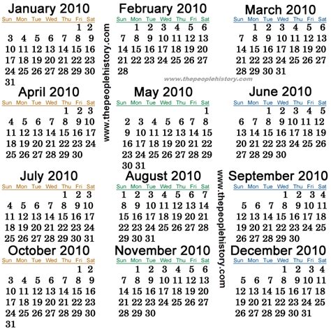 Calendar 2010 On Vector & Photo (Free Trial) | Bigstock