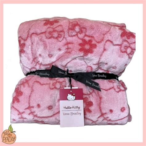 Hello Kitty X Vera Bradley Pink LIMITED EDITION Textured Throw Fleece ...