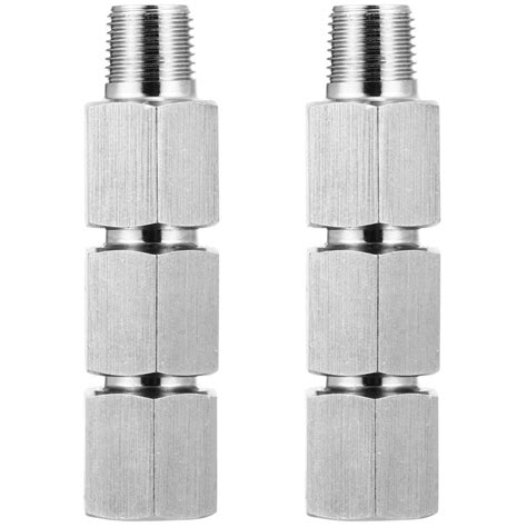 6 pcs Stainless Threads Hex Fittings Pressure Steel Bushing Gauge ...