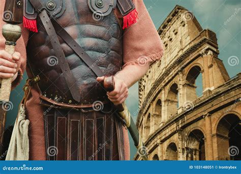 Roman Soldier Centurion and Colloseum in Background Stock Image - Image of arena, ancient: 103148051