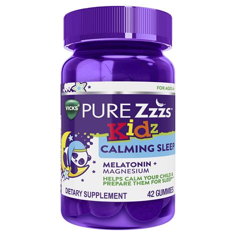 Vicks ZzzQuil Pure Zzzs Sleep Aid Kids Melatonin Gummies, Melatonin 0.5mg + Magnesium, 42 Count ...