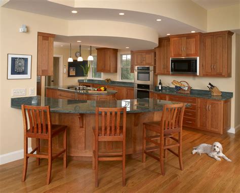 Modern Curved Kitchen Island Design
