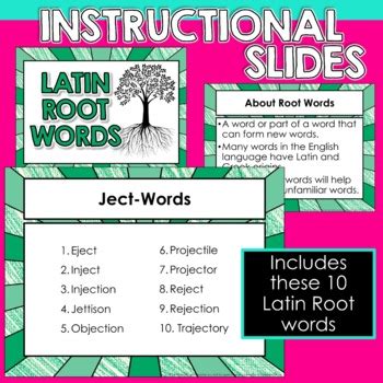 Latin Root Words | Ject- Vocabulary Unit, Graphic Organizer, Activities ...