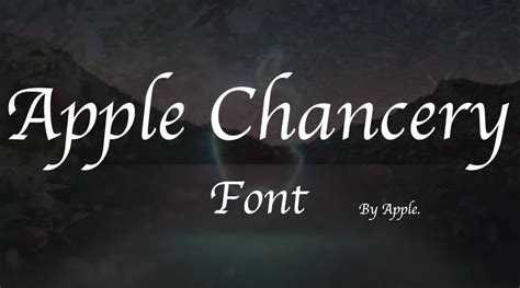 Apple Chancery Font Free Download
