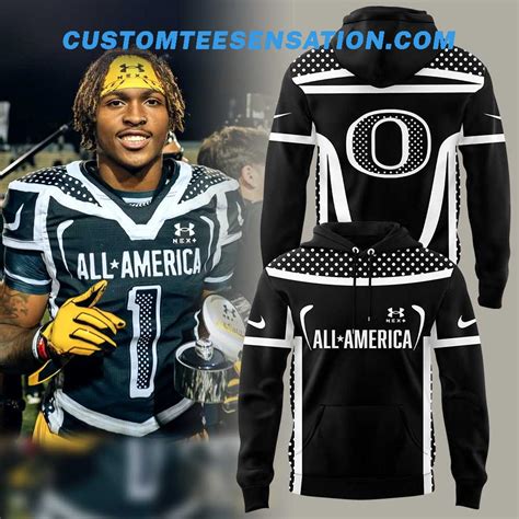 Oregon Football Dakorien Moore 2025 All-America Game Hoodie ...