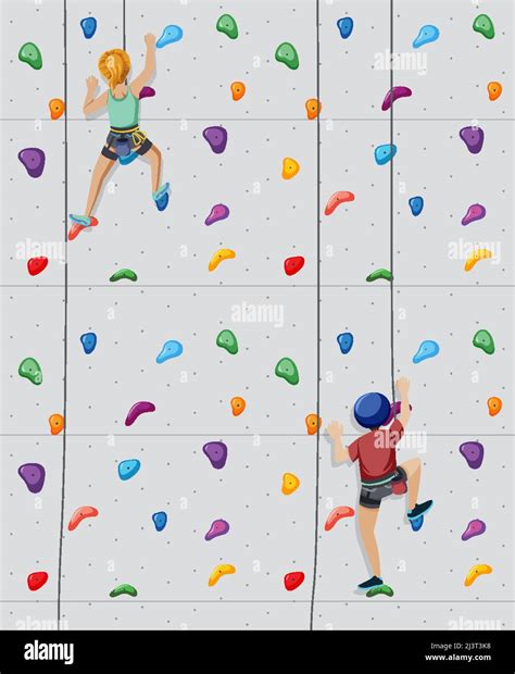 Indoor rock climbing gym illustration Stock Vector Image & Art - Alamy