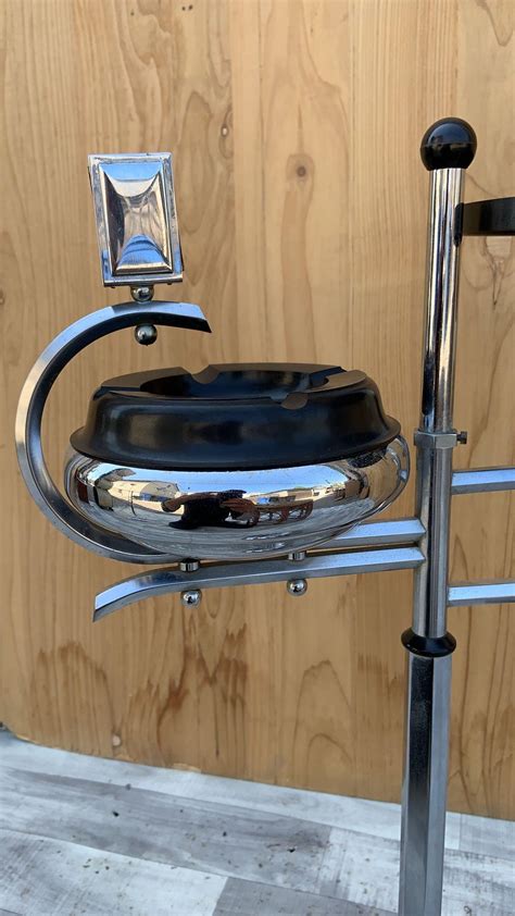 Vintage Art Deco Floor Ashtray Stand by Demeyere Belgium For Sale at ...