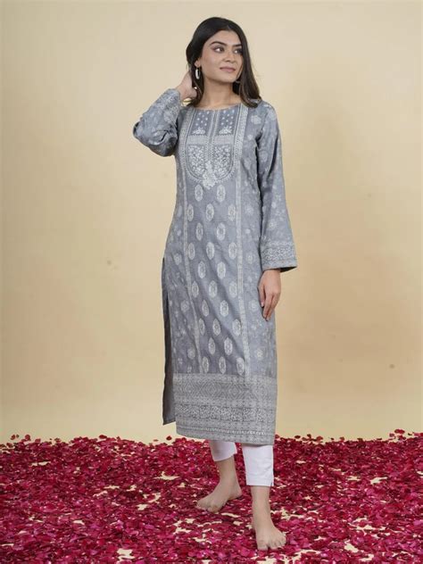 Stylish Grey Colour Dress For Women For Navratri Day 4- Raisin