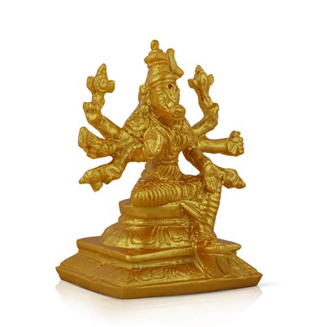 Varahi Amman Statue - 5 x 3.5 Inches | Marble Dust Varahi Statue/ Gold