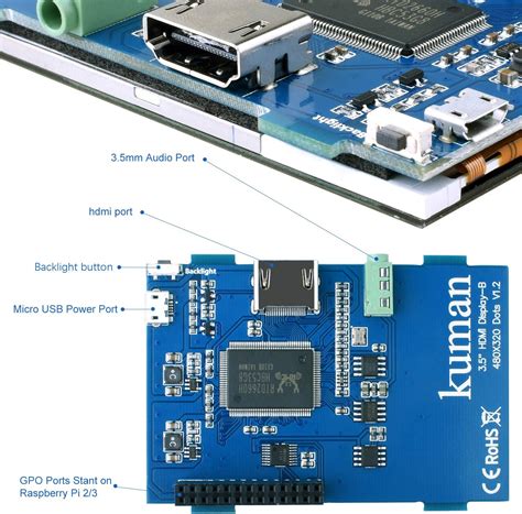 Buy for Raspberry PI 3 Generation TFT Touch Screen, Kuman 3.5 inch TFT ...