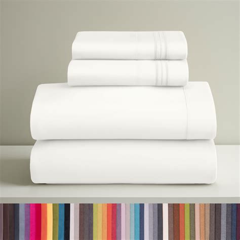 Clara Clark Queen Sheets Set, Hotel Luxury 4 Piece Deep Pocket White ...