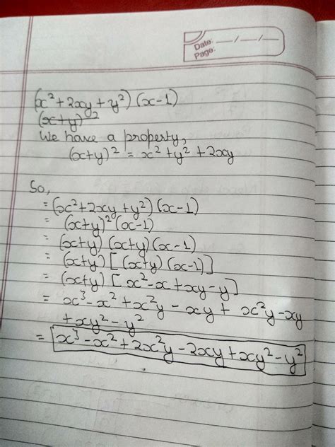 (x2 + 2xy +y2) (x - 1) - Brainly.in