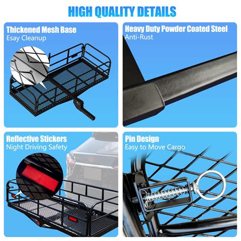 Snapklik.com : 500 Lbs Heavy Duty Hitch Mount Cargo Carrier 60" X 24" X ...