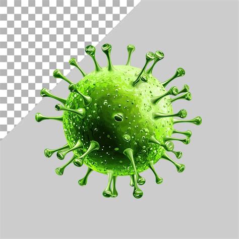Green virus cell vector illustration on a transparent background ...
