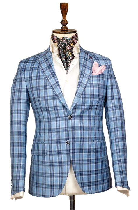 LIGHT BLUE PLAID SPORT COAT – LSF Milano
