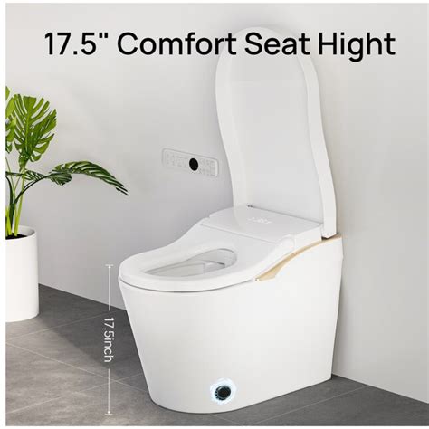 Tatayosi White Modern Smart Toilet with Bidet Auto Flush Auto Open ...