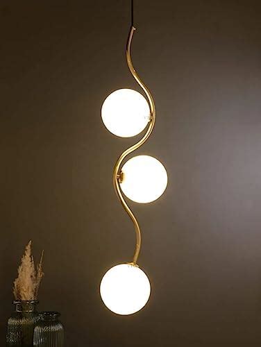 Buy WHITERAY Corded Electric, Metal Hanging Light with Glass Shade ...