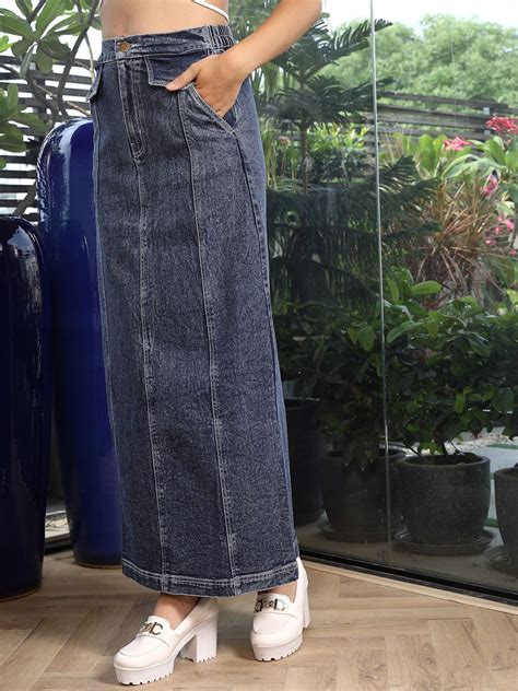 A-Line Maxi Skirt blue – CINK