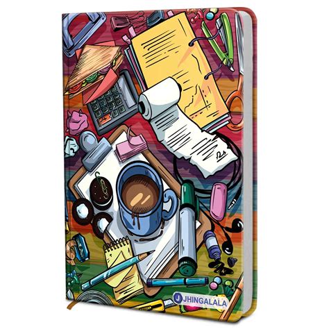 Jhingalala Chaotic Workspace Hard Bound Undated A5 Diary Notebook (20 x ...