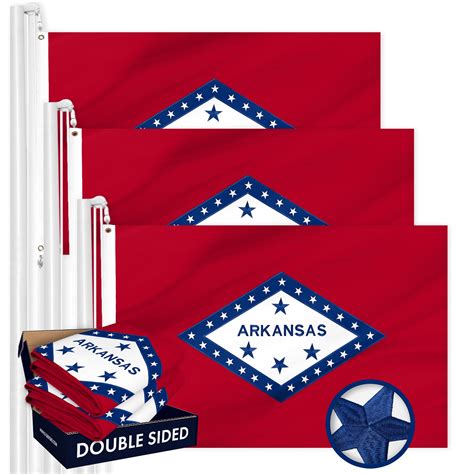 G128 3 Pack: Arkansas AR State Flag | 3x5 Ft | Double ToughWeave Series ...