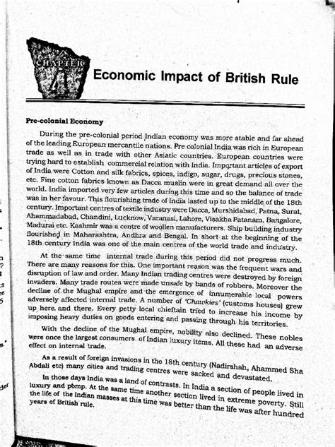 Economic impact of British rule - Indian History I (Elective) - Studocu