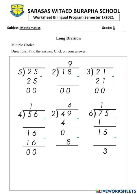 Image result for Basic Division Worksheets