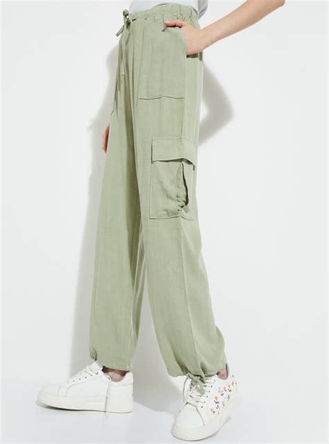 Buy ALAYA F x URB_N Women Textured Cargo Trousers Online at just Rs ...