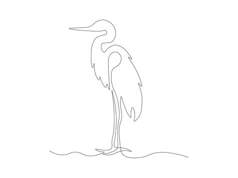 Premium Vector | Abstract bird heron continuous one line art hand ...